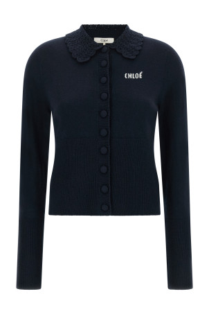Collared cardigan Blue