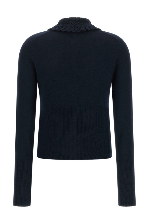 Collared cardigan Blue