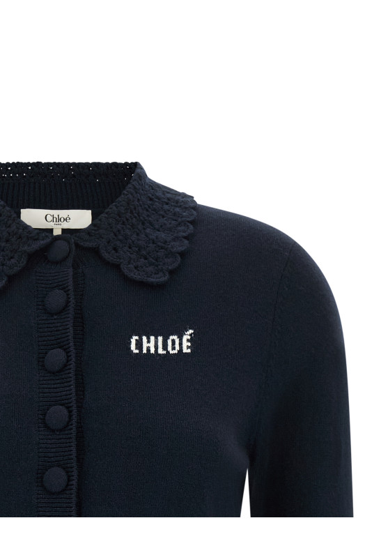 Collared cardigan Blue