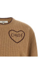 Свитер с интарсией в виде сердца, бежевый CHLOÉ CH26AMP41710218