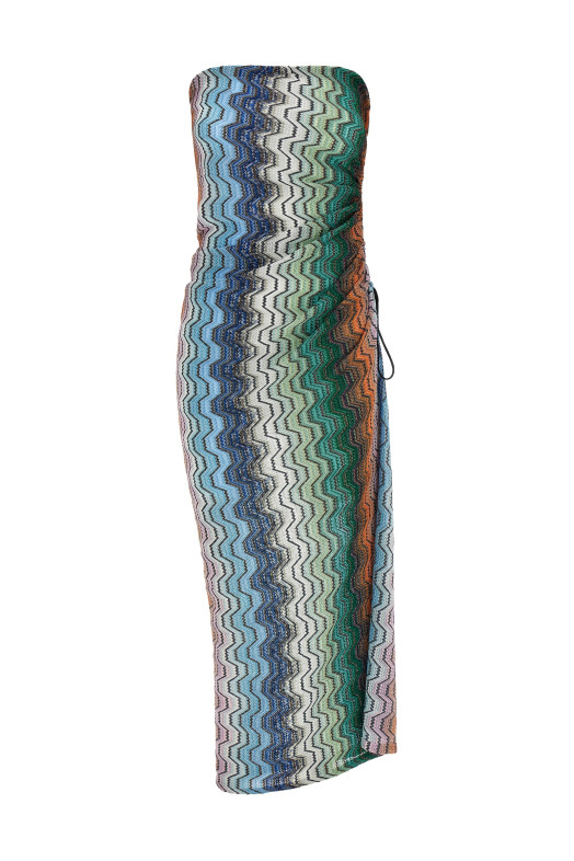 Greek motif cover-up dress Multicolor