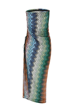 Greek motif cover-up dress Multicolor