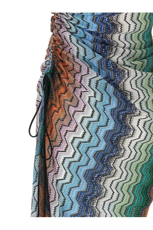 Greek motif cover-up dress Multicolor