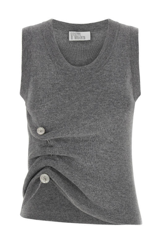 Jewel brooch top Gray
