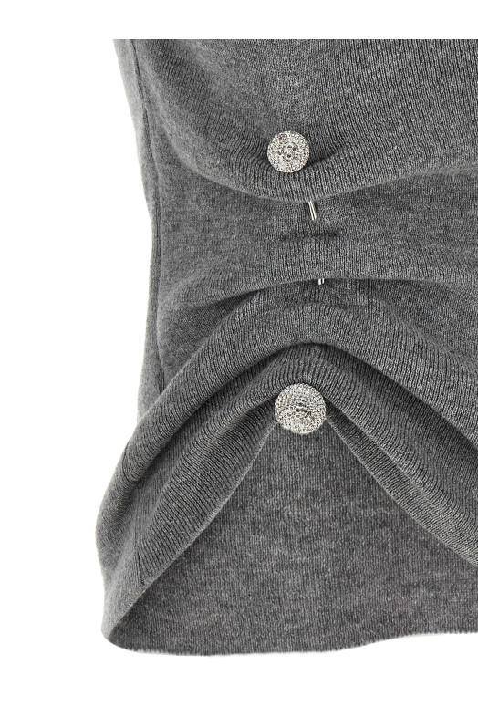 Jewel brooch top Gray