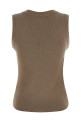 Jewel brooch top Beige