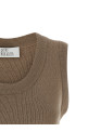 Jewel brooch top Beige