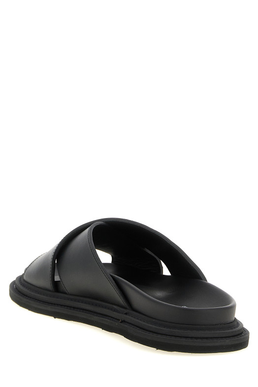 Кожаные сабо с логотипом, черные MOSCHINO MB28083G0PGA0000