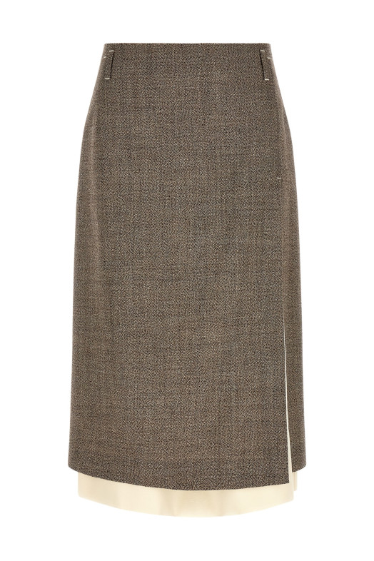 Multi-layer hem skirt Beige