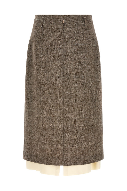 Multi-layer hem skirt Beige