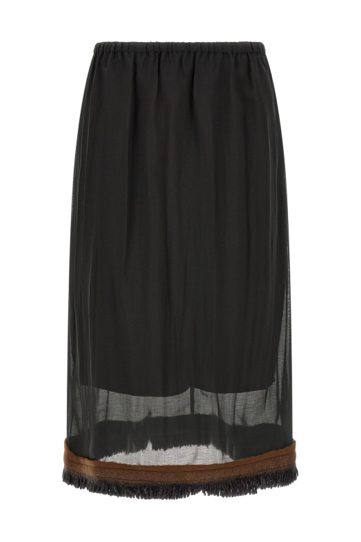 Fringed detail 'Ophelia' skirt Black