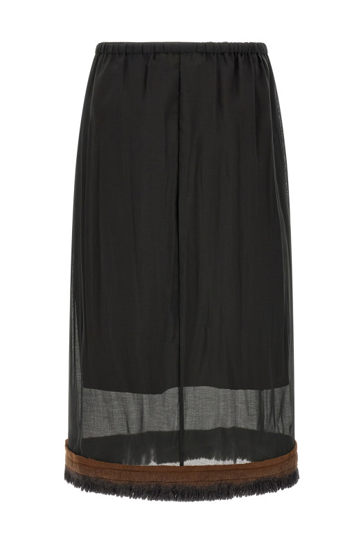 Fringed detail 'Ophelia' skirt Black