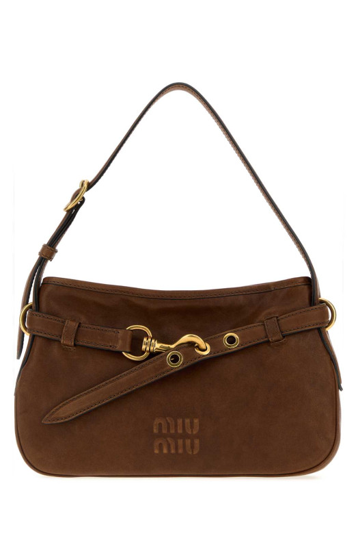 Brown nappa leather Aventure shoulder bag MIU MIU (5BC2142BBL)