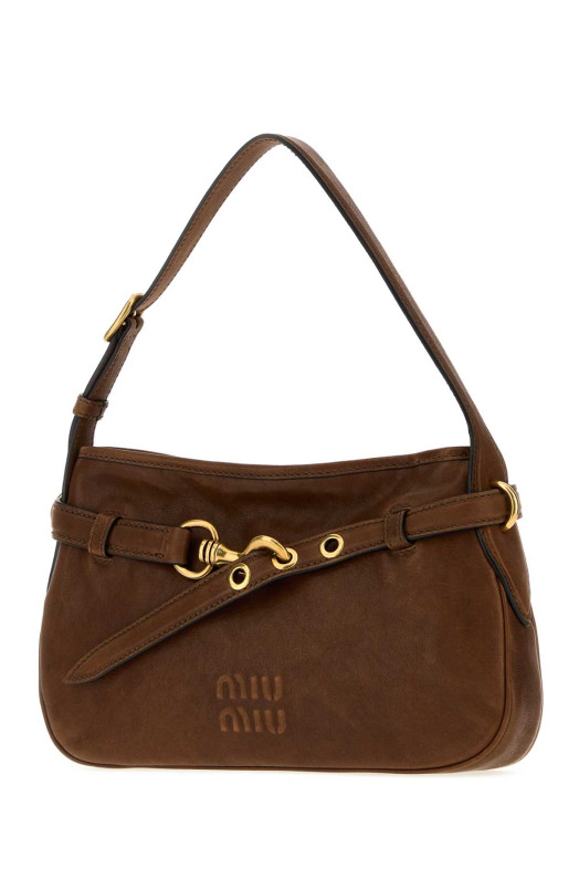 Brown nappa leather Aventure shoulder bag MIU MIU (5BC2142BBL)