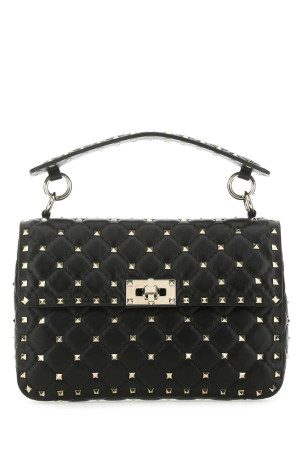 Black nappa leather medium Rockstud Spike handbag Black VALENTINO GARAVANI (9W0B0122NAP)