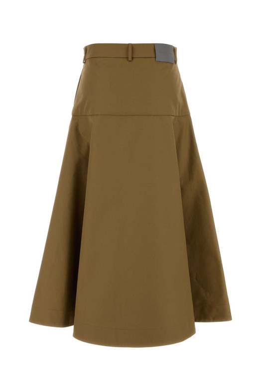 Бавовняна спідниця армійського зеленого кольору, коричнева, BALENCIAGA (A002BTTKP07)