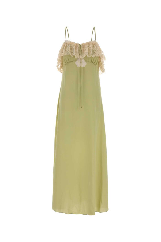 Pastel green crepe dress CHLOE (CH26ARO25005)