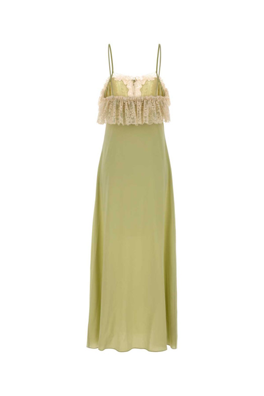 Pastel green crepe dress CHLOE (CH26ARO25005)