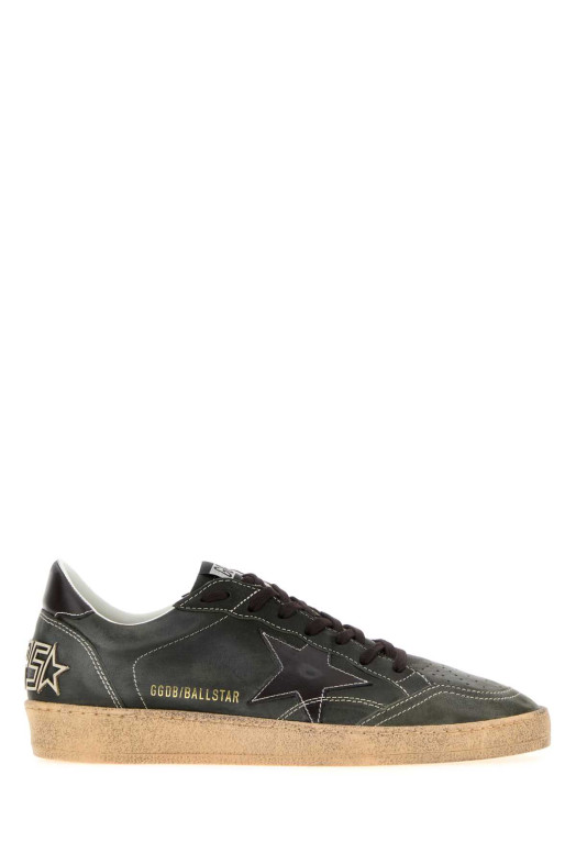 Шкіряні кросівки Ball Star кольору «чаркоул» від GOLDEN GOOSE DELUXE BRAND (GMF00117F008725)