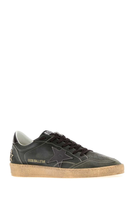 Шкіряні кросівки Ball Star кольору «чаркоул» від GOLDEN GOOSE DELUXE BRAND (GMF00117F008725)