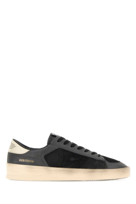 Двухцветные кожано-сетчатые кроссовки Stardan от GOLDEN GOOSE DELUXE BRAND (GMF00370F008105)