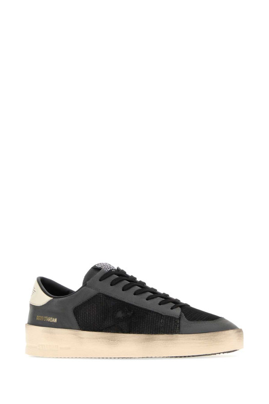 Двухцветные кожано-сетчатые кроссовки Stardan от GOLDEN GOOSE DELUXE BRAND (GMF00370F008105)