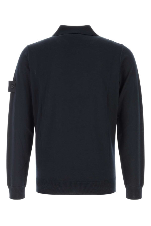 Вовняна сорочка-поло темно-синього кольору Black STONE ISLAND (L2S155100076S00FC)