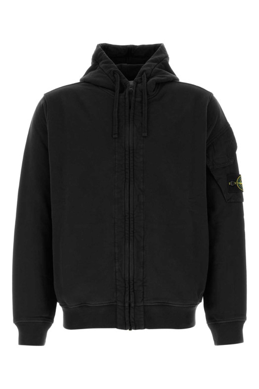 Black cotton sweatshirt Black STONE ISLAND (L2S156100016S0A20)