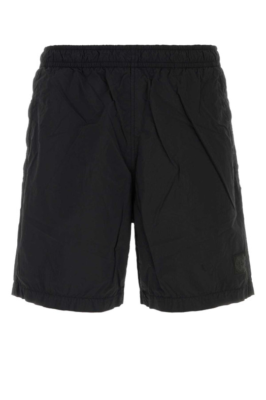 Чорні нейлонові шорти-бермуди STONE ISLAND (L2S15B100002S00F6)