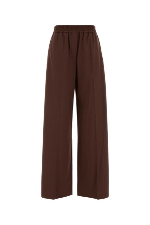 Chocolate stretch wool blend wide-leg pant BRUNELLO CUCINELLI (M0W07P9002)