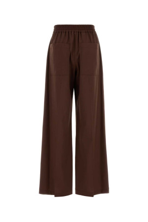 Chocolate stretch wool blend wide-leg pant BRUNELLO CUCINELLI (M0W07P9002)