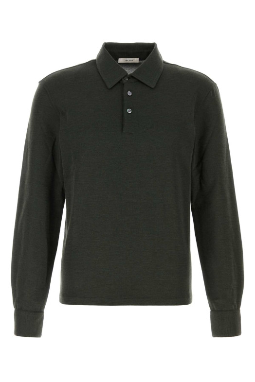 Dark green knit Reyes polo shirt THE ROW (R000244K753)