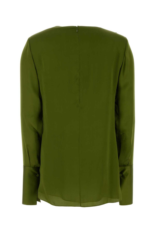 Зелена атласна блузка TOM FORD (TS2167FAX1778)