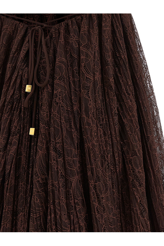 Міні-сукня з мереживом, коричнева ELISABETTA FRANCHI AB97062E2644