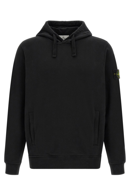 Толстовка с капюшоном «Badge Stone Island», черная L2S156100048S0A20V0029