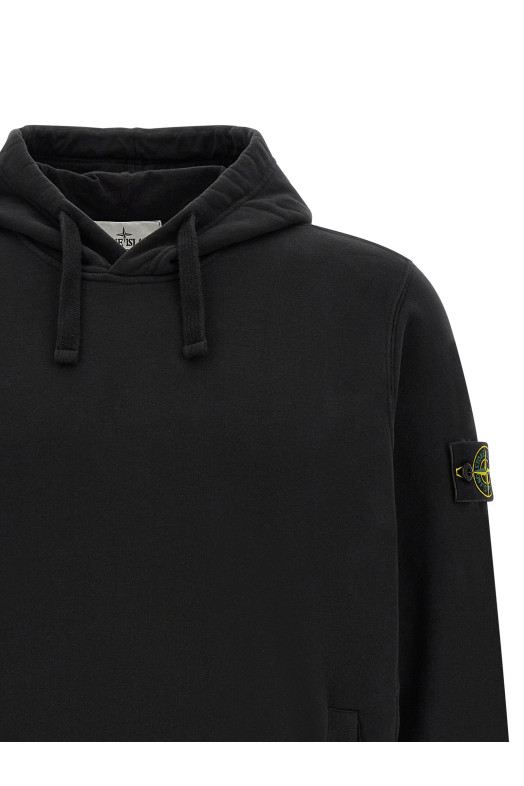 Толстовка с капюшоном «Badge Stone Island», черная L2S156100048S0A20V0029