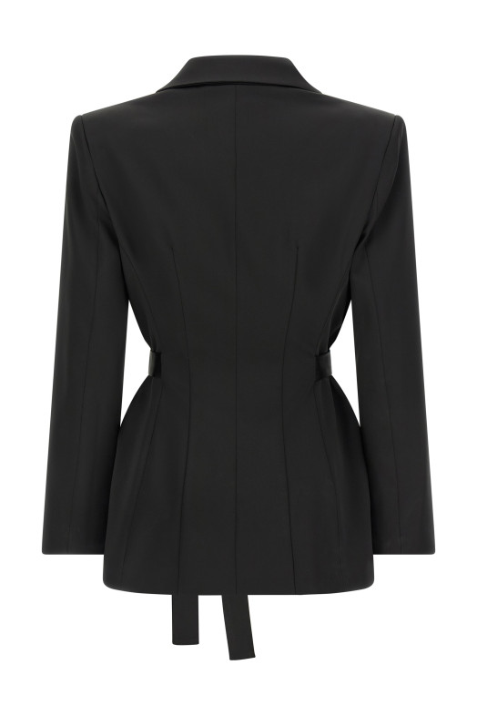 Блейзер із еластичного атласу, чорний ELISABETTA FRANCHI GI27966E2110