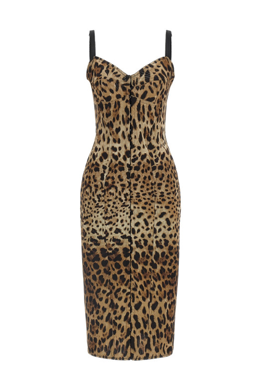 Платье-корсет с животным принтом, коричневое DOLCE & GABBANA F6R3OTGDCLRHY13M