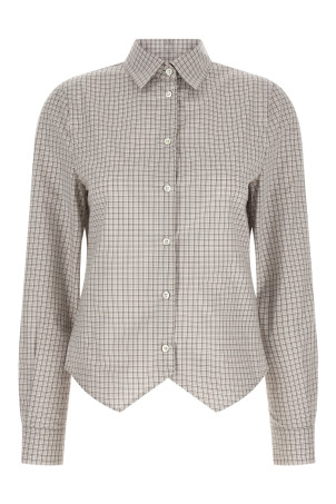 Pointed hem shirt Beige