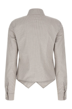 Pointed hem shirt Beige