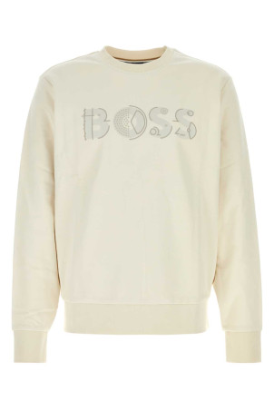 Бавовняна кофта кольору слонової кістки BOSS (50565651)