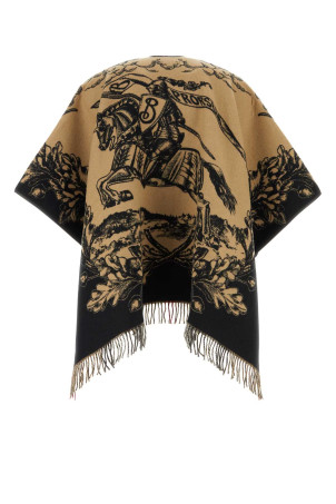 Вишита вовняна двостороння накидка, різнокольорова, BURBERRY (8074875)