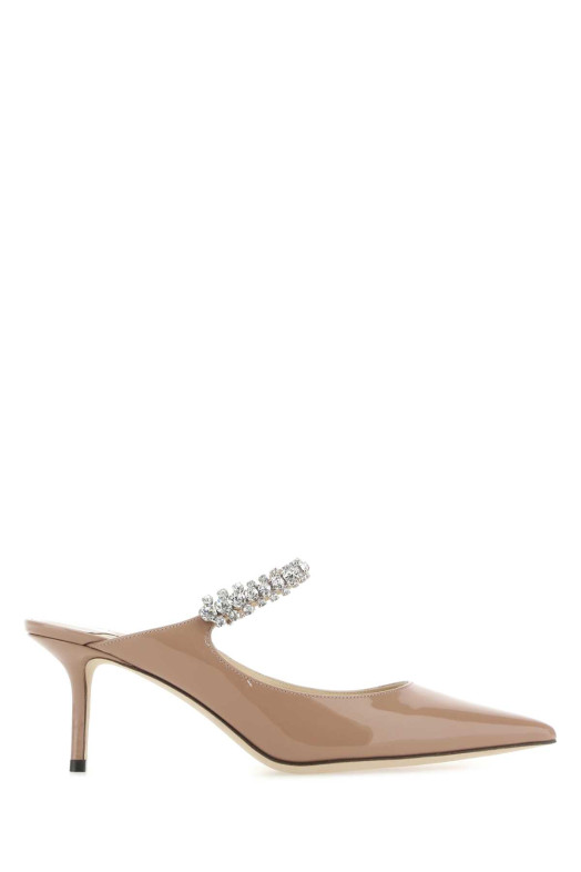 Розовые кожаные туфли-муле Bing 65 от JIMMY CHOO в оттенке «Powdery» (BING65PAT)