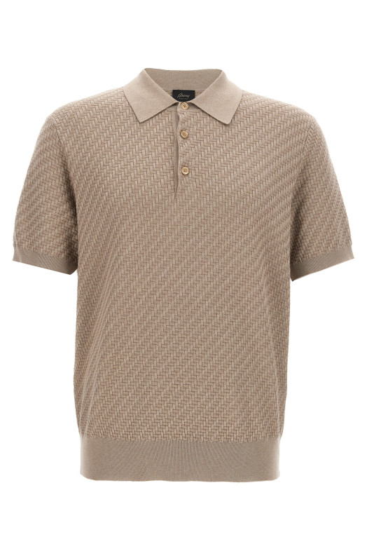 Knitted polo shirt Beige