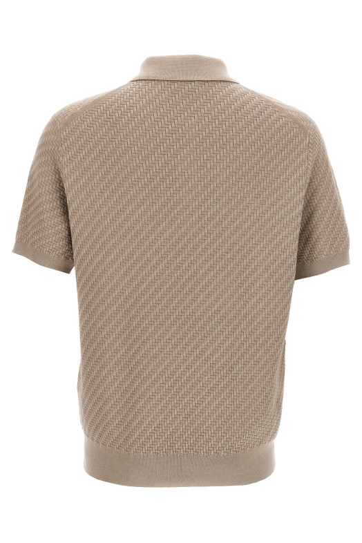Knitted polo shirt Beige