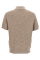 Knitted polo shirt Beige