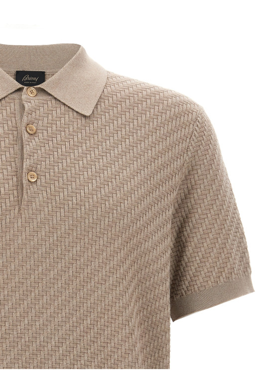 Knitted polo shirt Beige