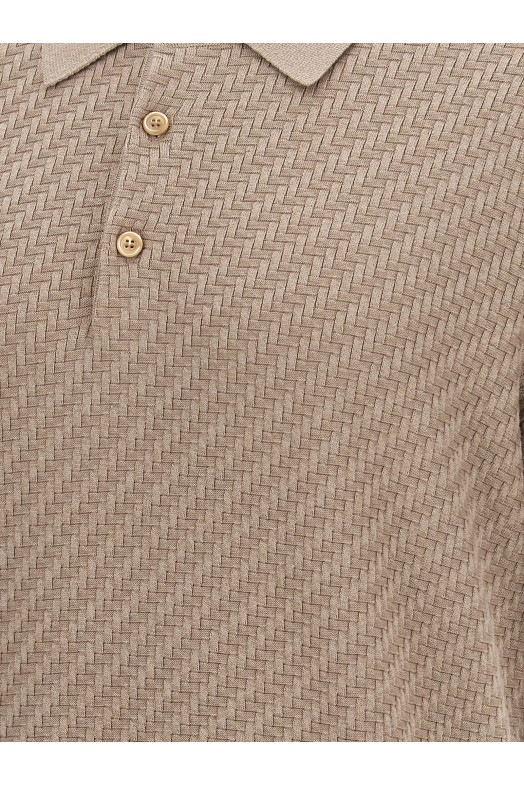 Knitted polo shirt Beige