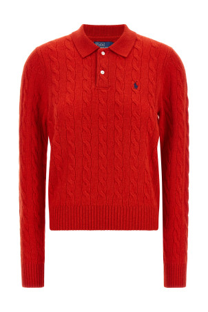 Поло з плетеним візерунком, червоне POLO RALPH LAUREN 211972132501
