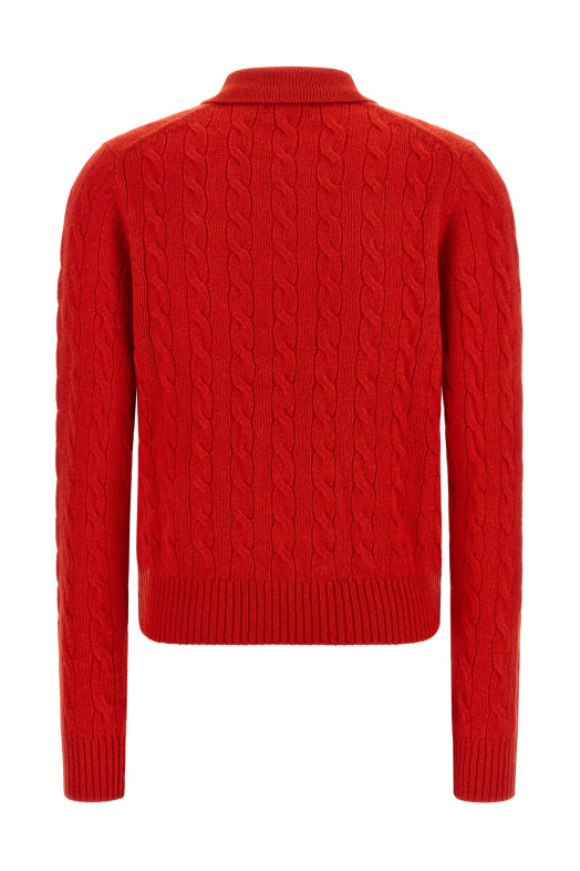 Поло з плетеним візерунком, червоне POLO RALPH LAUREN 211972132501